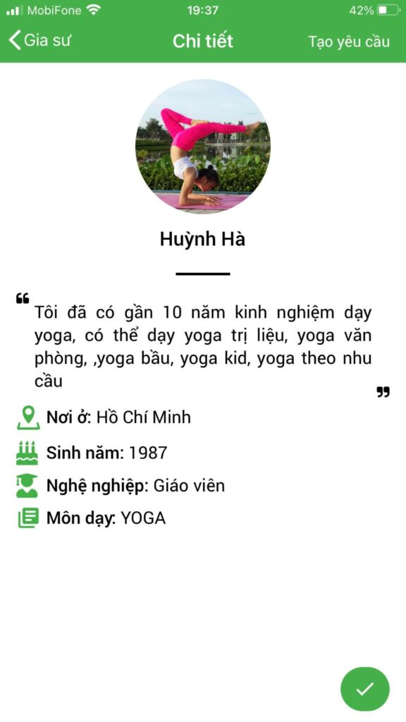 dạy kèm yoga tại nhà