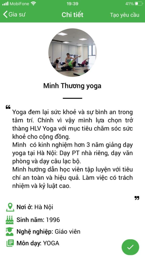 dạy kèm yoga tại nhà