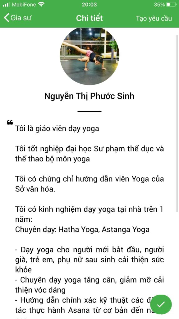 dạy kèm yoga tại nhà
