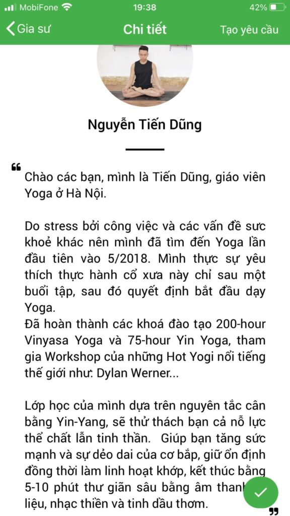 dạy kèm yoga tại nhà