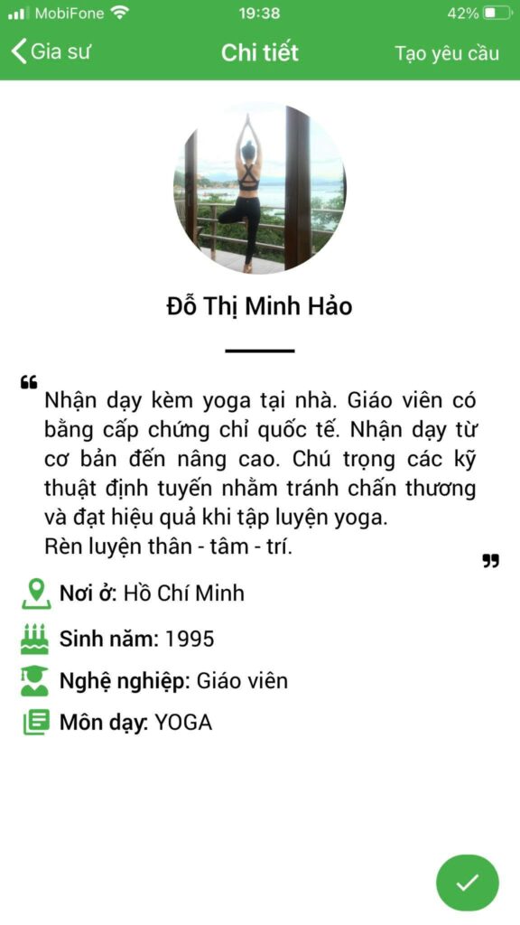 dạy kèm yoga tại nhà