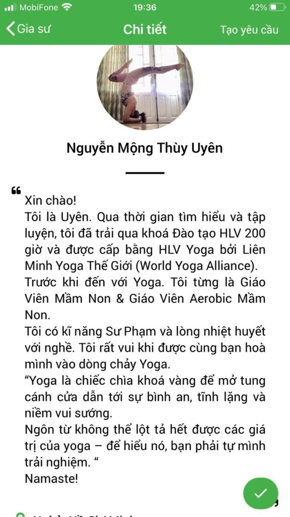 dạy kèm yoga tại nhà